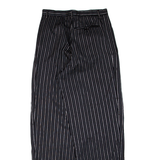 Pleated Striped Womens Trousers Black Loose Tapered W27 L30