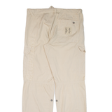Cargo Mens Trousers Cream Relaxed Straight W33 L33