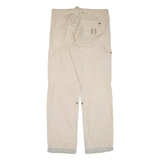 Cargo Mens Trousers Cream Relaxed Straight W33 L33