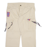 NEBULUS Cargo Mens Trousers Cream Regular Straight W34 L28