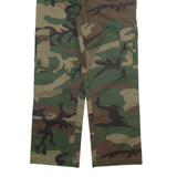 Camo Cargo Mens Trousers Green Regular Straight W27 L26