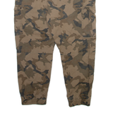 FSBN Camo Cargo Mens Trousers Brown Regular Tapered W32 L23
