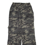 Camo Cargo Womens Trousers Green Regular Wide-Leg W26 L30