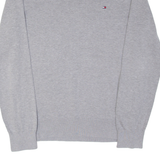 TOMMY HILFIGER The 1985 Mens Jumper Grey V-Neck Tight Knit S