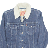 LEVI'S Womens Sherpa Lined Denim Jacket Blue S