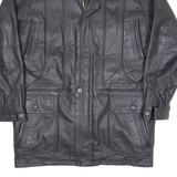Sherpa Lined Mens Jacket Black Leather M