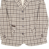 CLVR YOUNG Womens Blazer Jacket Beige Wool 90s Check M