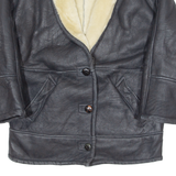 Womens Aviator Jacket Black Shearling 90s M