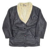 Womens Aviator Jacket Black Shearling 90s M