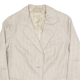 Womens Blazer Jacket Grey 90s Striped L