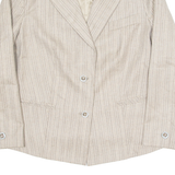 Womens Blazer Jacket Grey 90s Striped L