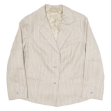 Womens Blazer Jacket Grey 90s Striped L