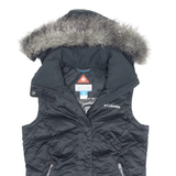 COLUMBIA Down Insulated Womens Puffer Gilet Black Hooded S