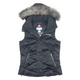 COLUMBIA Down Insulated Womens Puffer Gilet Black Hooded S