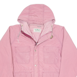 LL BEAN Womens Chore Jacket Pink 90s Hooded M