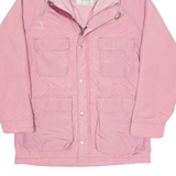 LL BEAN Womens Chore Jacket Pink 90s Hooded M