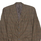 RITEX Mens Blazer Jacket Brown Wool 90s Check M