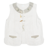 IMPERIAL LANDHAUS Womens Gilet Cream Linen 90s L