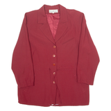 HEXAGON Womens Blazer Jacket Red Wool 90s M
