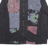 Womens Track Jacket Black Crazy Pattern XL