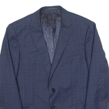 HUGO BOSS Slim Fit Mens Blazer Jacket Blue Wool 90s Check L