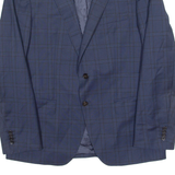 HUGO BOSS Slim Fit Mens Blazer Jacket Blue Wool 90s Check L