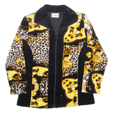 MISS ULRIKE Womens Jacket Black Velvet 90s Crazy Pattern M