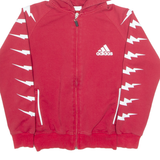 ADIDAS Boys Red Hoodie Full Zip L