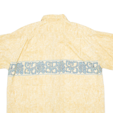GO BAREFOOT Mens Hawaiian Shirt Yellow Crazy Pattern XL
