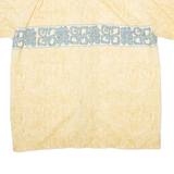 GO BAREFOOT Mens Hawaiian Shirt Yellow Crazy Pattern XL