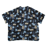 ISLAND OUTFITTERS Mens Hawaiian Shirt Black Floral 2XL
