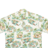 PIERRE CARDIN Mens Hawaiian Shirt Beige Crazy Pattern L