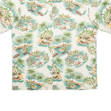 PIERRE CARDIN Mens Hawaiian Shirt Beige Crazy Pattern L