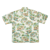 PIERRE CARDIN Mens Hawaiian Shirt Beige Crazy Pattern L
