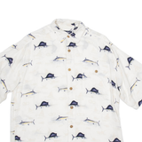 PURITAN Mens Shirt White Viscose Crazy Pattern M