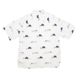 PURITAN Mens Shirt White Viscose Crazy Pattern M