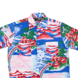 VAN CORT Mens Hawaiian Shirt Blue Floral M
