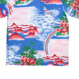 VAN CORT Mens Hawaiian Shirt Blue Floral M