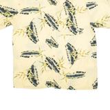 PURITAN Mens Hawaiian Shirt Yellow Silk Crazy Pattern M