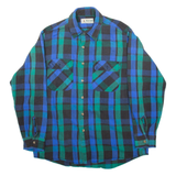 BIRCH CREEK Mens Shirt Blue 90s Check Long Sleeve L