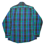 BIRCH CREEK Mens Shirt Blue 90s Check Long Sleeve L