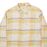 LEVI'S Mens Shirt Beige Check Long Sleeve L