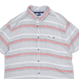 TOMMY HILFIGER Mens Shirt Grey Striped 2XL
