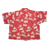JOE MARLIN Mens Hawaiian Shirt Red Floral 2XL