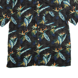 JOE MARLIN Comfort Fit Mens Hawaiian Shirt Black Floral XL