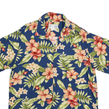 BISHOP Mens Hawaiian Shirt Blue Floral S