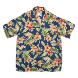 BISHOP Mens Hawaiian Shirt Blue Floral S