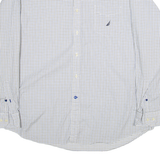 NAUTICA Mens Shirt Blue Gingham Long Sleeve XL