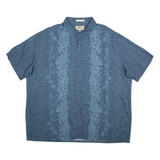 CAMPIA Mens Shirt Blue Floral 2XL
