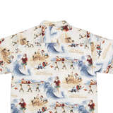 CLEARWATER OUTFITTERS Santa Print Mens Shirt White M